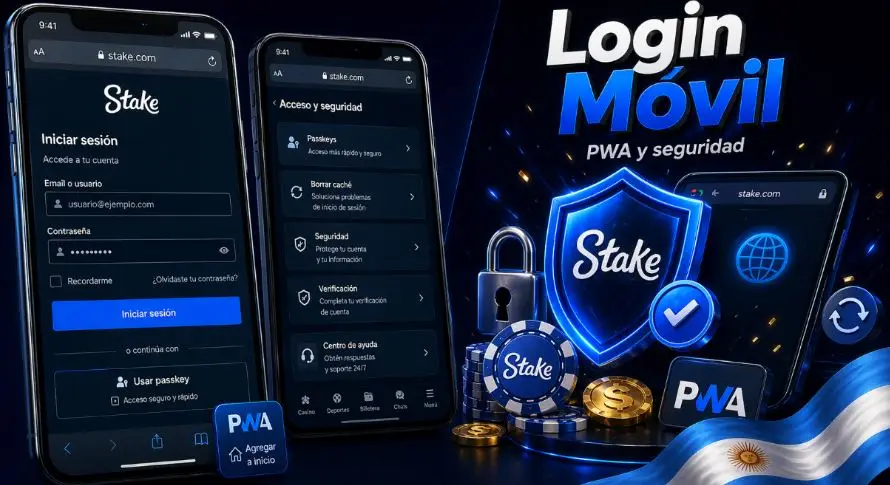 Iniciar sesión en stake desde el móvil